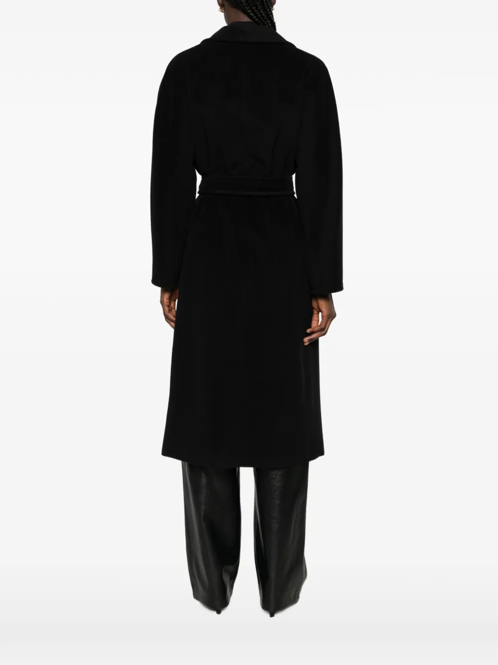 Max Mara 101801 jas met dubbele rij knopen Zwart