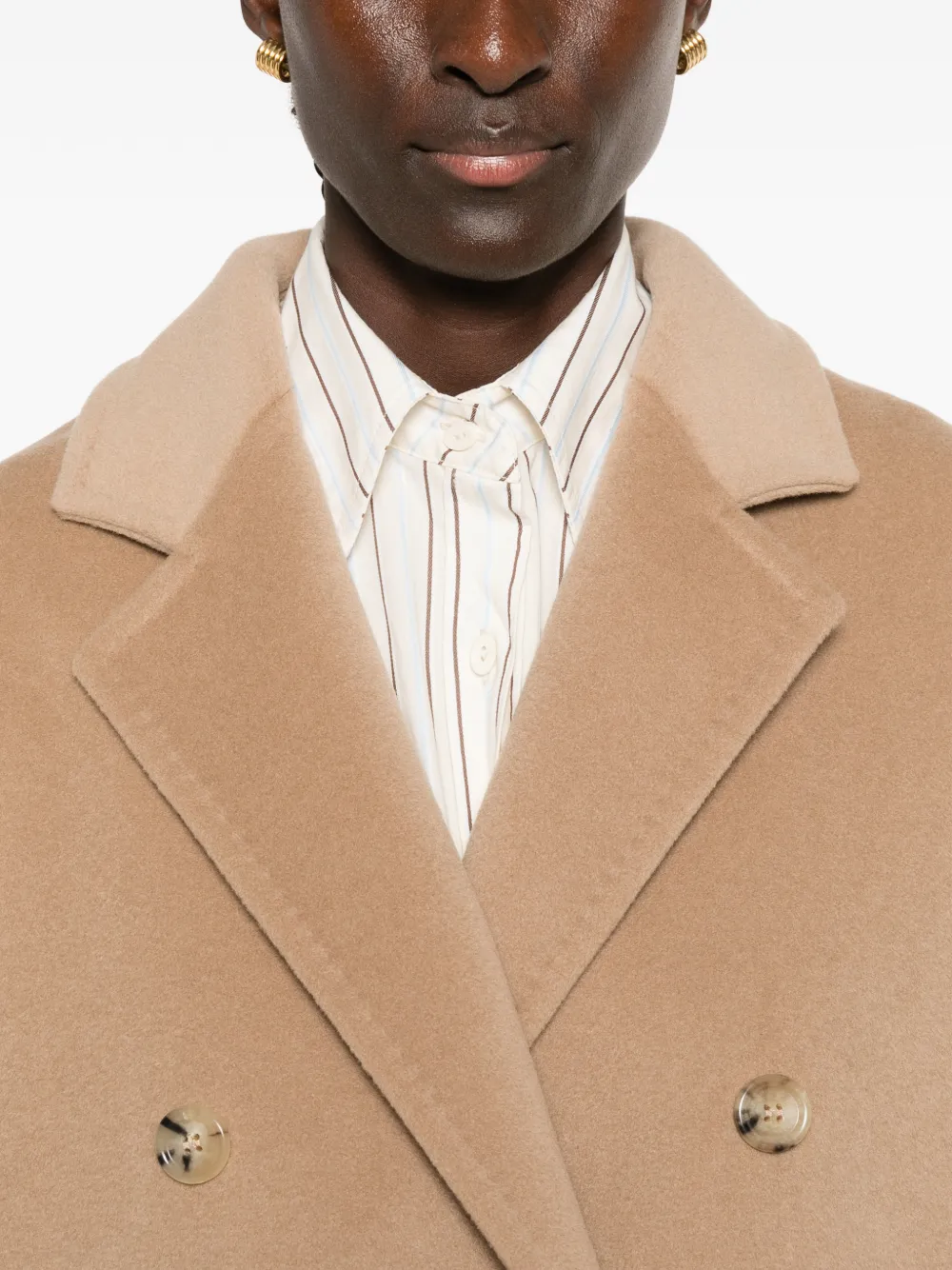 Max Mara Jas met dubbele rij knopen Beige