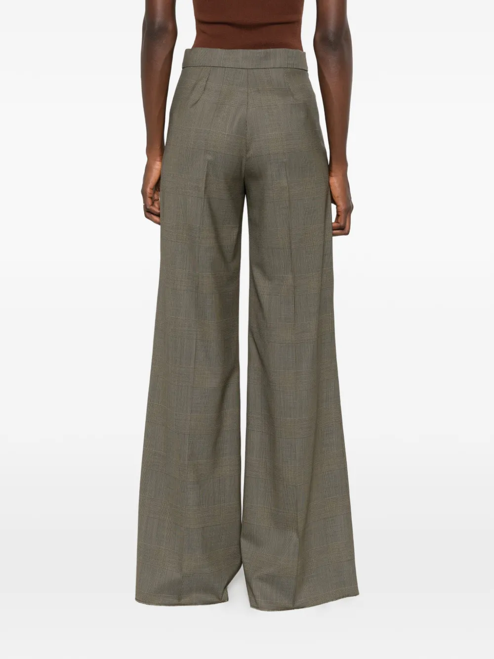Max Mara Broek met wijde pijpen Groen