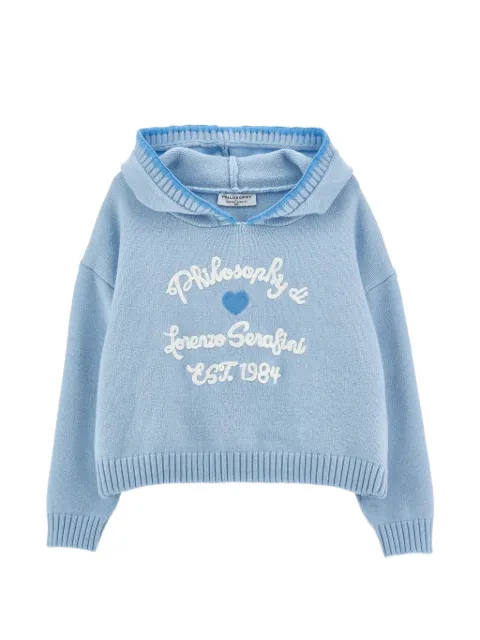 Philosophy Di Lorenzo Serafini Kids jersey con logo bordado y capucha