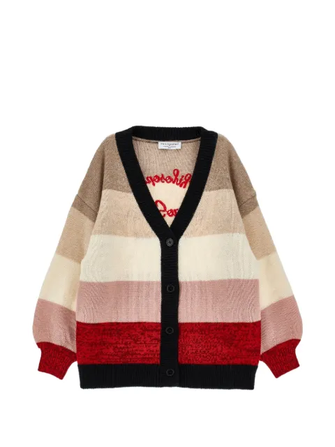 Philosophy Di Lorenzo Serafini Kids logo-embroidered striped cardigan