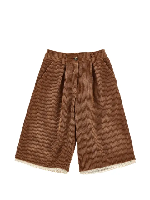 Philosophy Di Lorenzo Serafini Kids shorts de pana con ribete de encaje