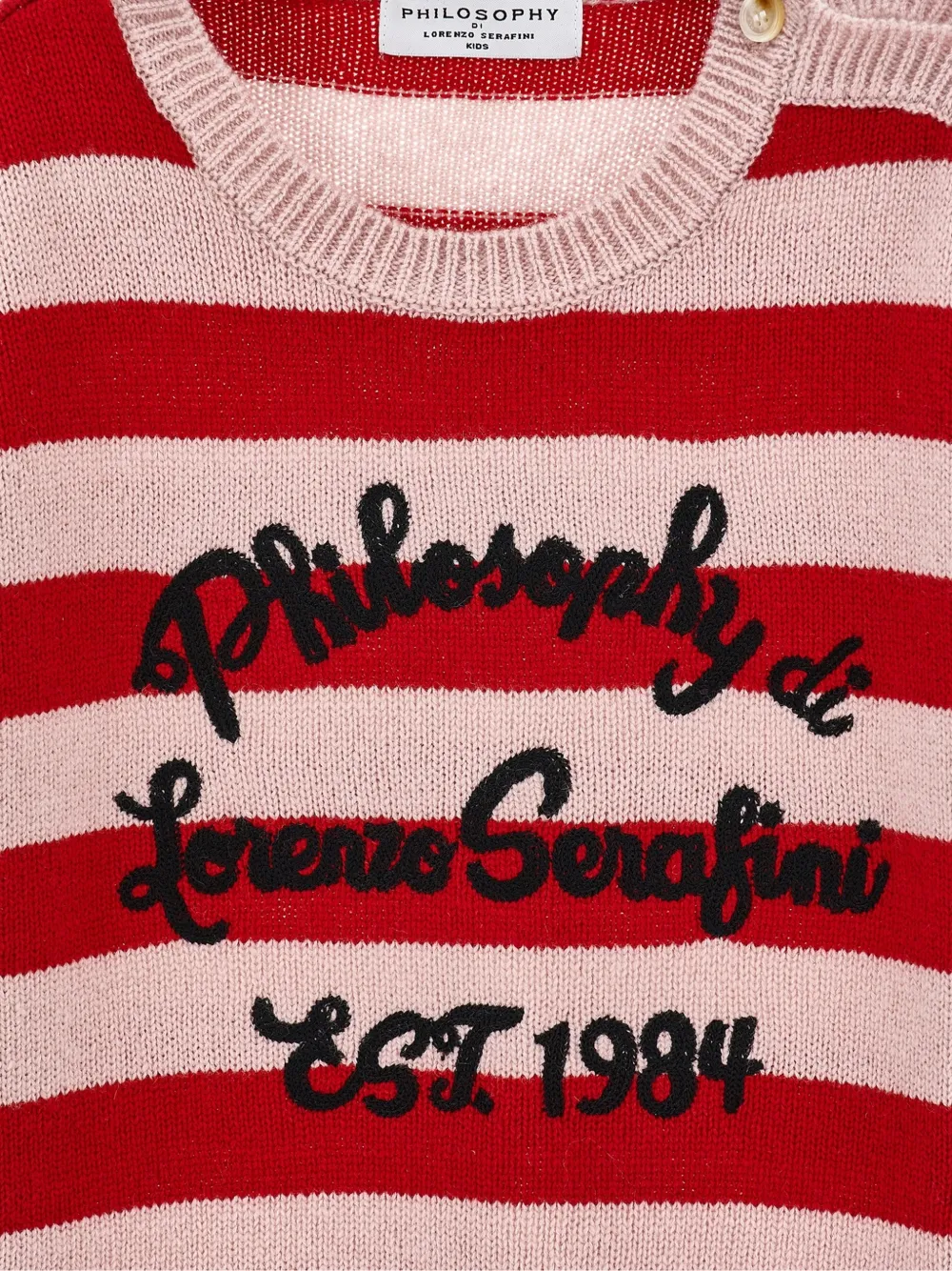 Philosophy Di Lorenzo Serafini Kids Gestreepte trui met geborduurd logo Rood