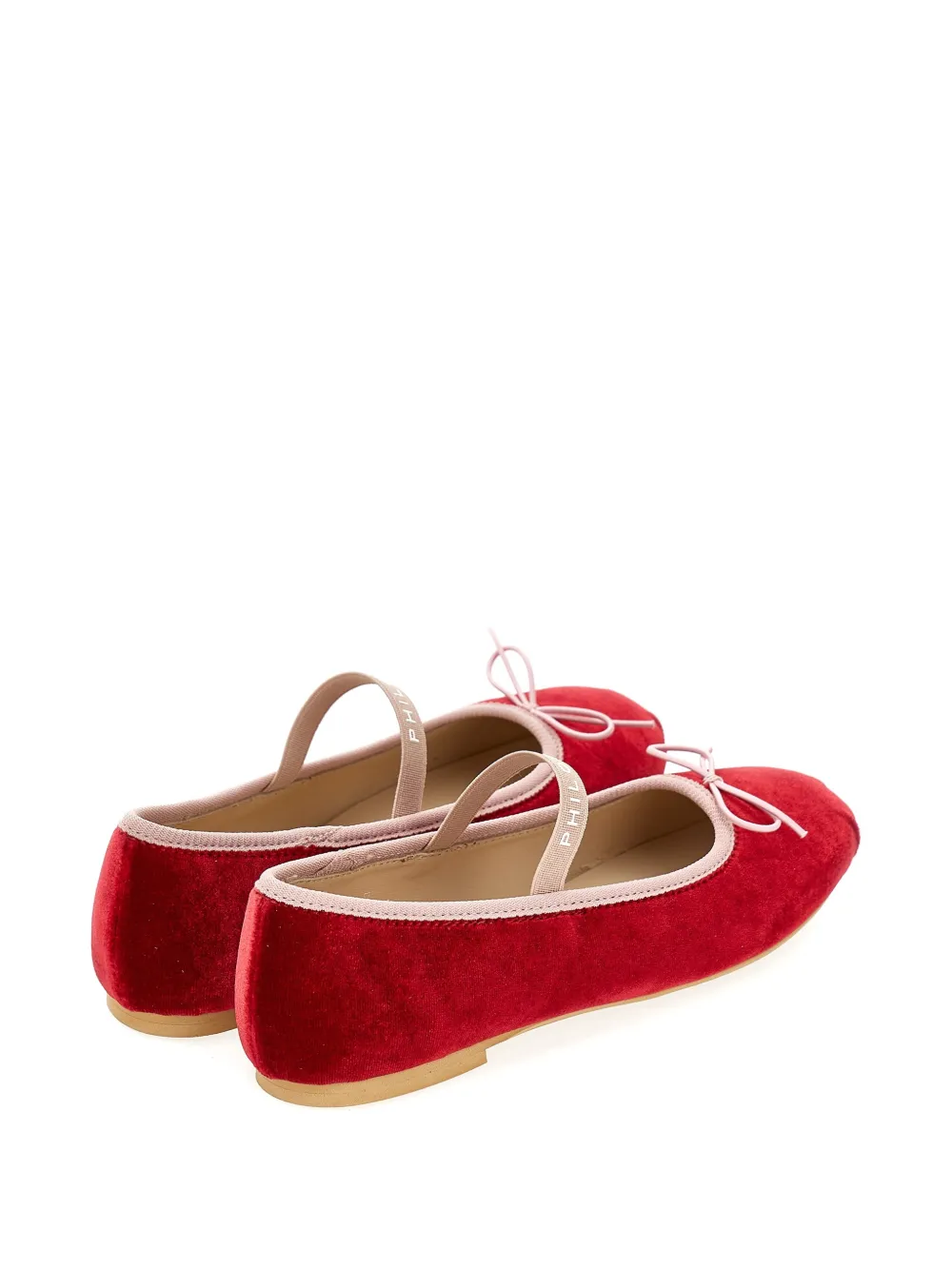 Philosophy Di Lorenzo Serafini Kids Fluwelen ballerina's met strikdetail Rood