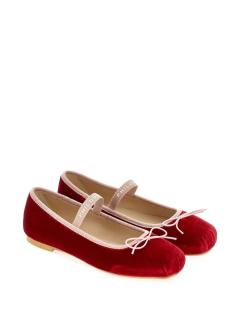 Philosophy Di Lorenzo Serafini Kids velvet bow-detail ballet flats