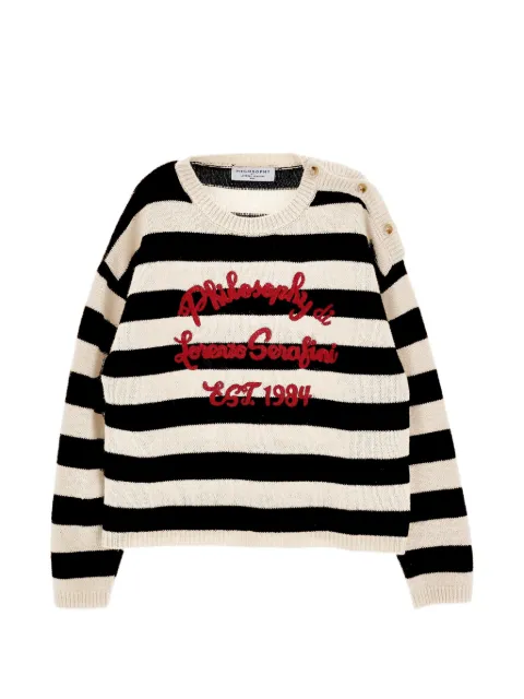 Philosophy Di Lorenzo Serafini Kids Gestreifter Pullover mit Logo-Stickerei