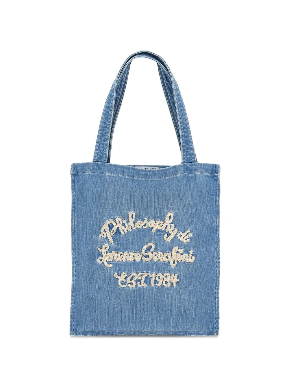 Philosophy Di Lorenzo Serafini Kids Borsa a spalla denim con ricamo - Blu