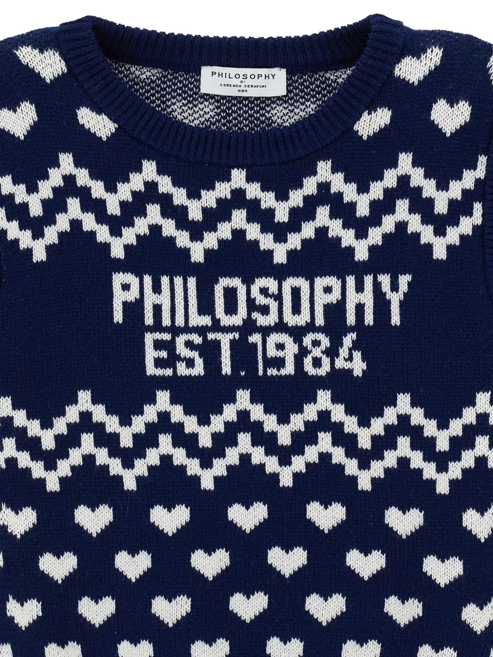 Philosophy Di Lorenzo Serafini Kids Intarsia trui met hartpatroon Blauw