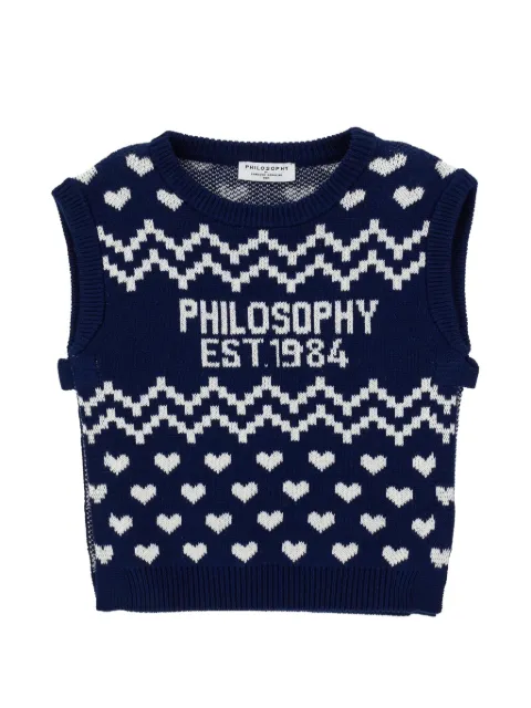 Philosophy Di Lorenzo Serafini Kids suéter tejido en intarsia con motivo de corazón