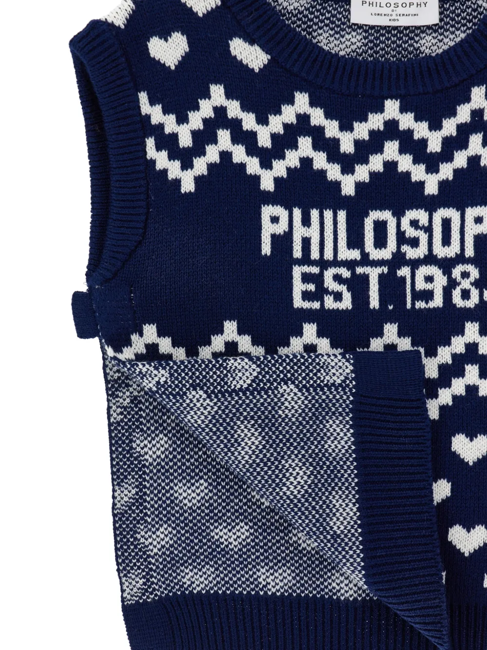 Philosophy Di Lorenzo Serafini Kids Intarsia trui met hartpatroon Blauw