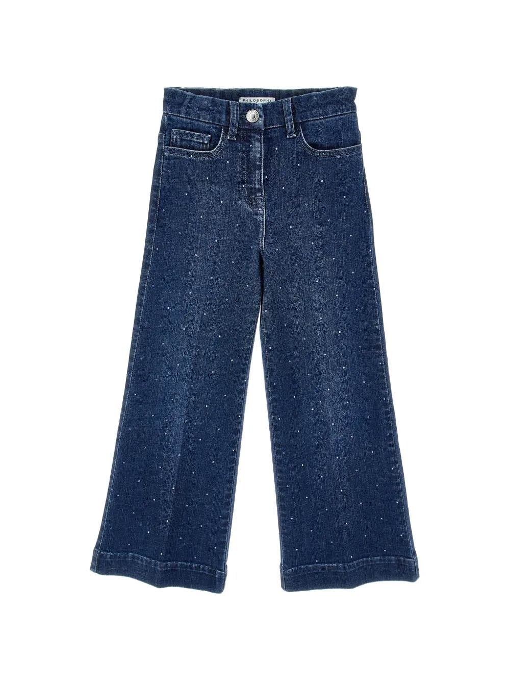 Philosophy Di Lorenzo Serafini Kids Jeans a gamba ampia con strass - Blu