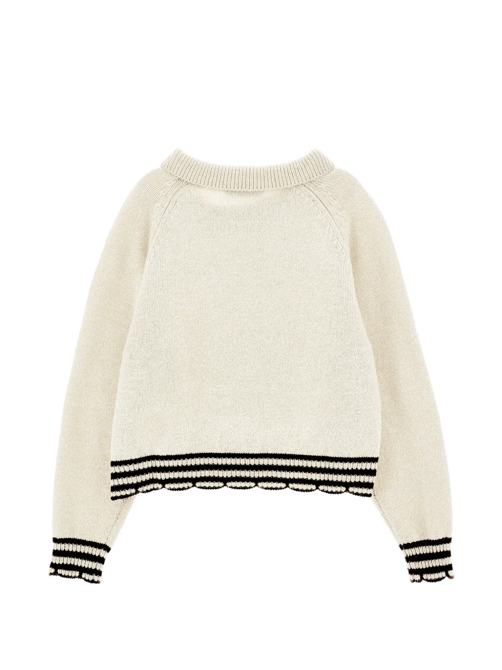 Philosophy Di Lorenzo Serafini Kids Gestreepte trui met gewelfde afwerking Beige