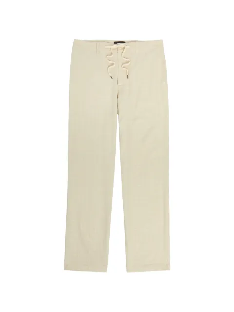 PAIGE drawstring-waist slub-texture trousers