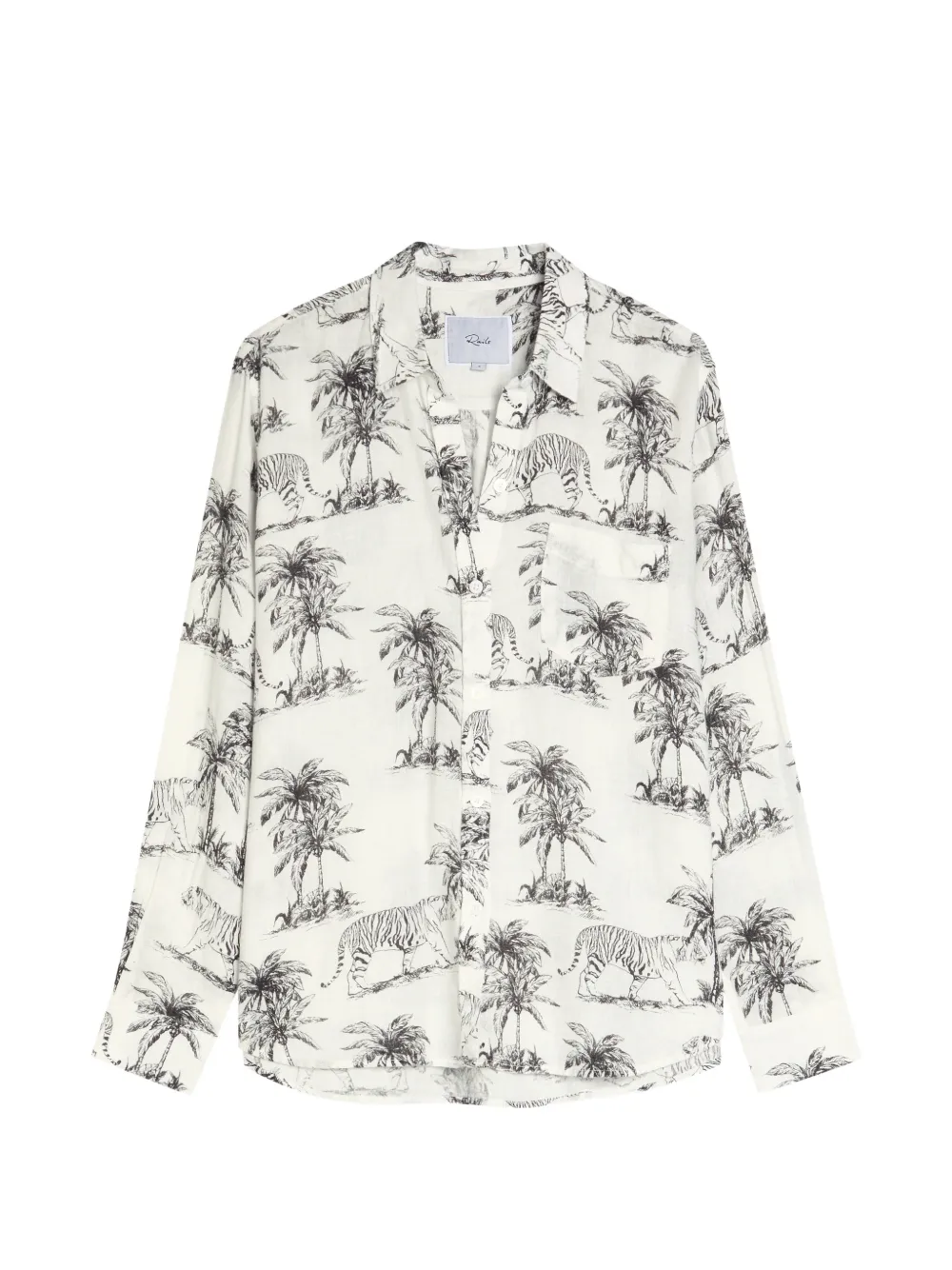 Rails Charli tiger-print chest-pocket shirt - Weiß
