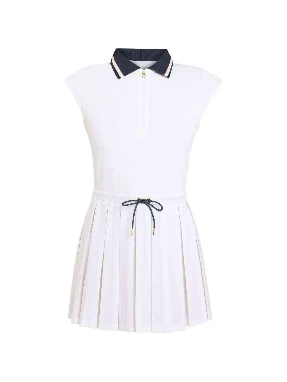 Varley Nico pleated zip-up mini dress - Bianco