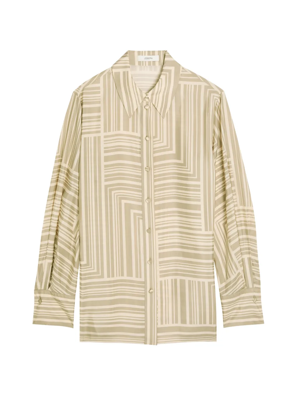 JOSEPH Atlan geometric-print silk shirt - Toni neutri