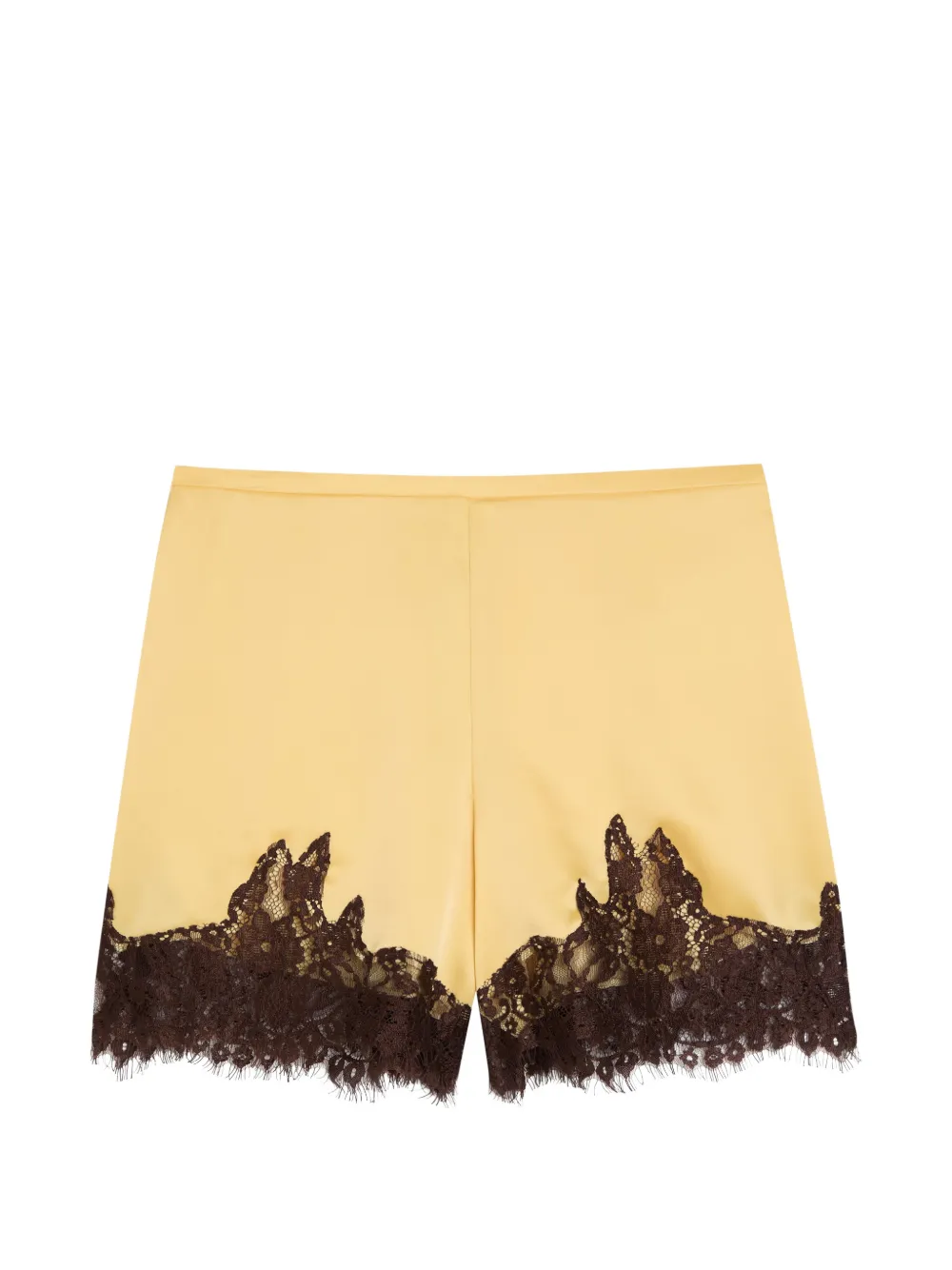 Reformation lace-trim silk shorts - Giallo