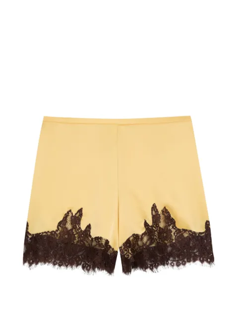 Reformation lace-trim silk shorts