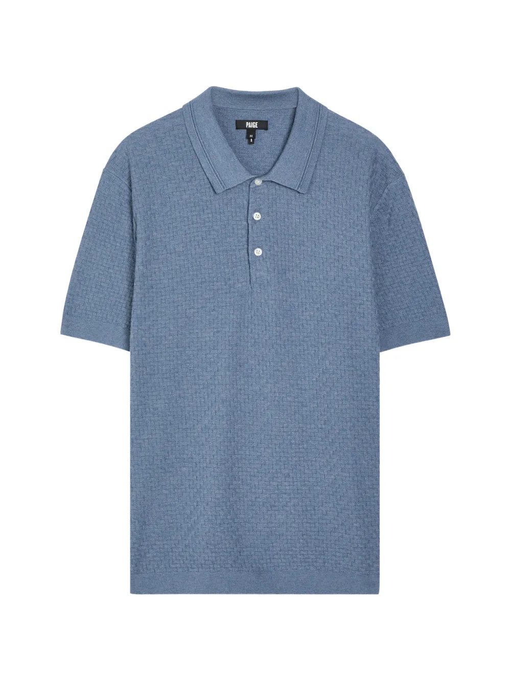 PAIGE basket-weave knit polo shirt - Blu