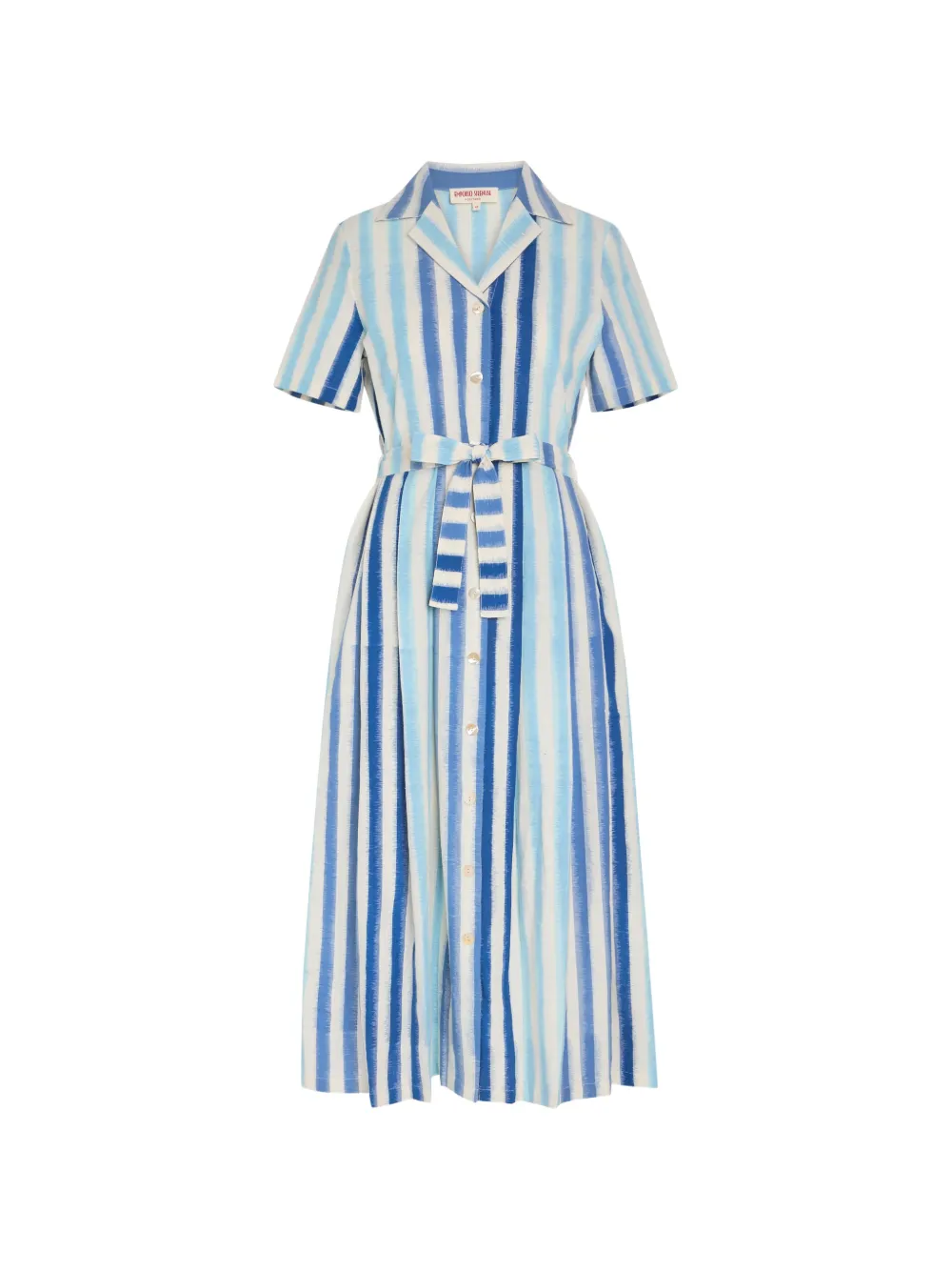 Emporio Sirenuse ikat-stripe belted maxi dress - Blu