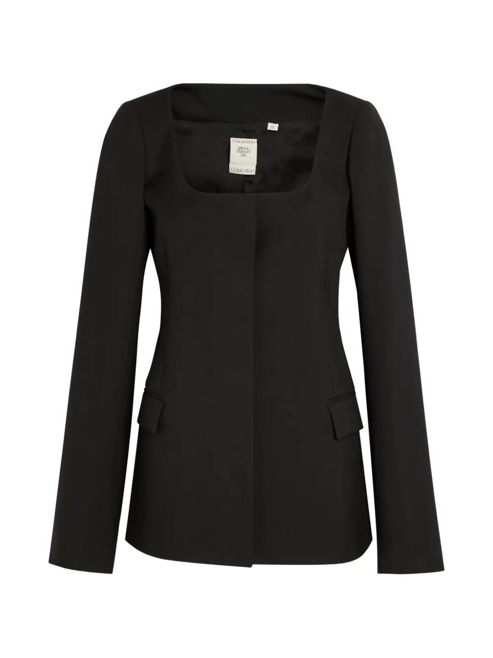 CALVIN KLEIN COLLECTION square-neck concealed-fastening jacket - Nero