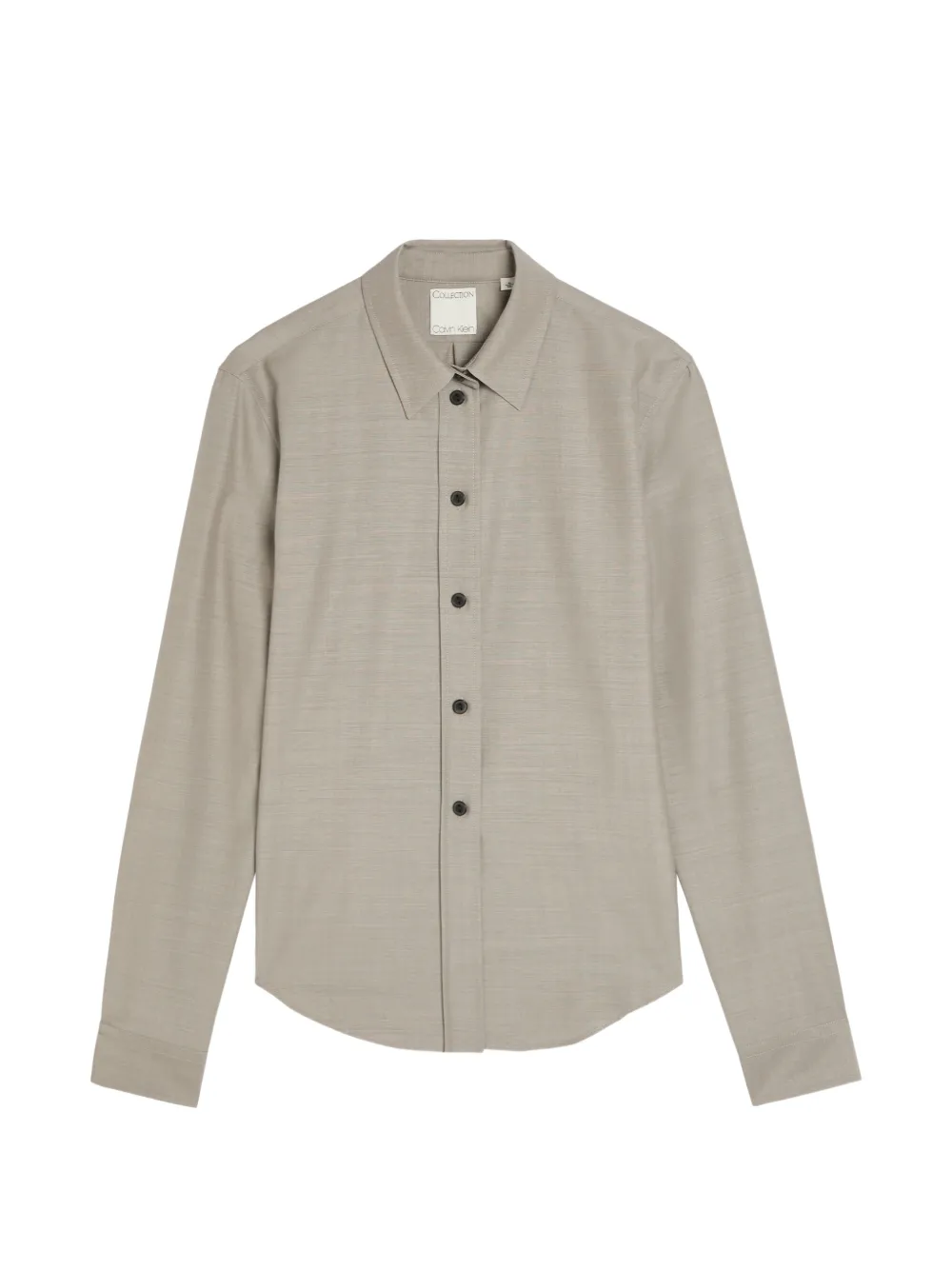 CALVIN KLEIN COLLECTION melange-effect long-sleeve shirt - Grigio
