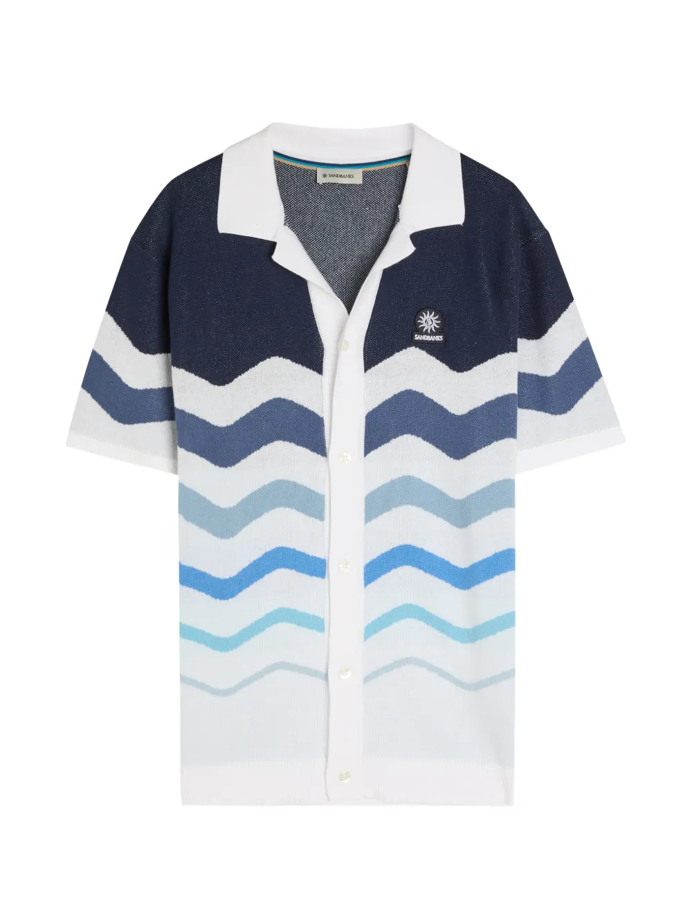 SANDBANKS chevron-knit button-up cardigan - Bianco