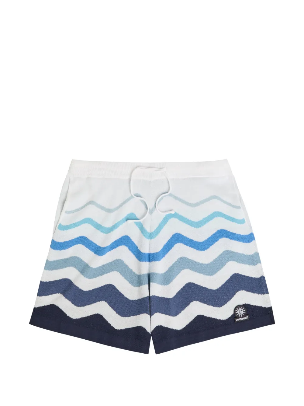 SANDBANKS chevron-knit drawstring track shorts - Bianco