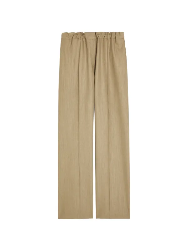 Calvin Klein Collection Pleated Straight-leg Trousers in Brown
