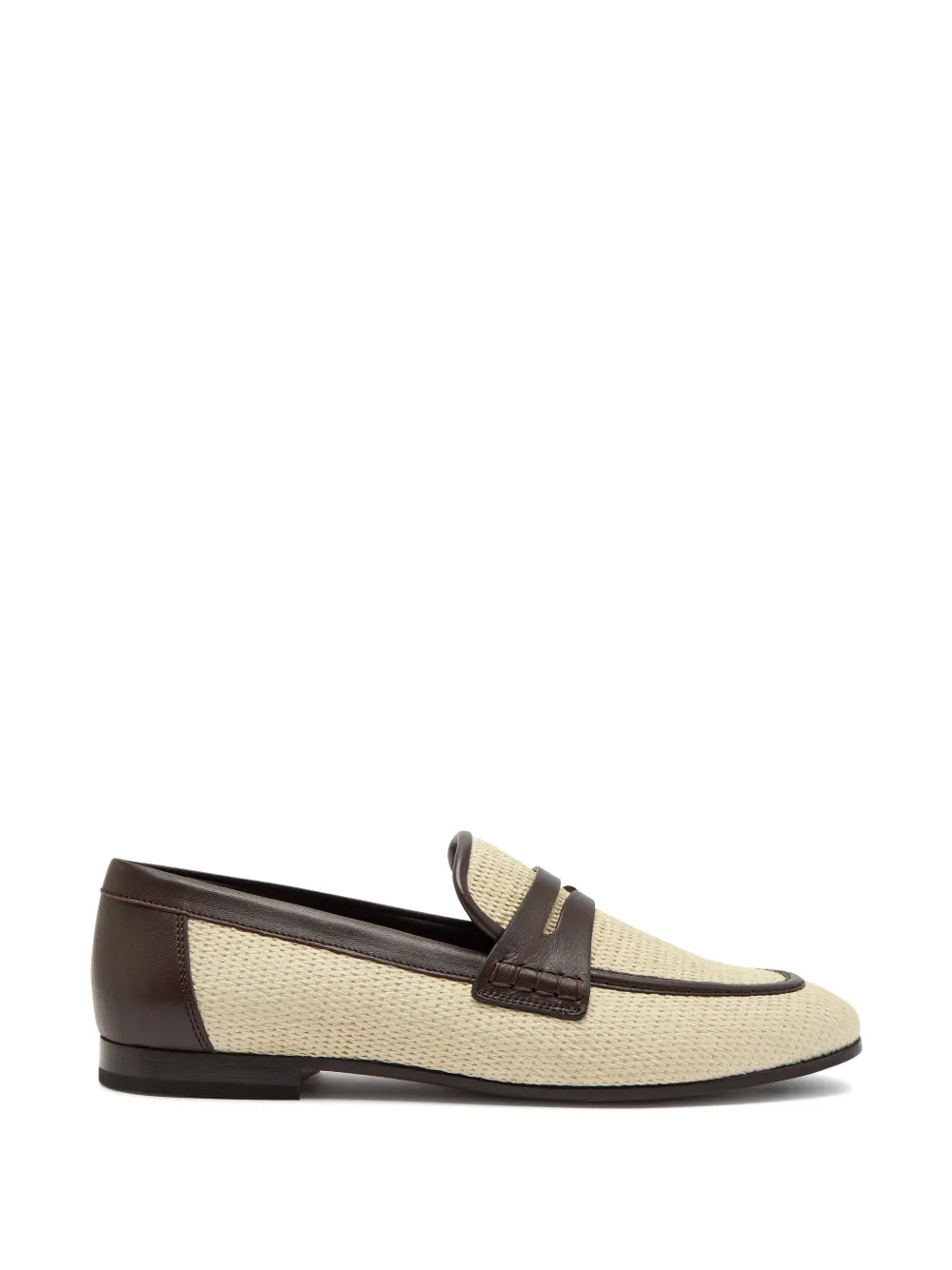 Brunello Cucinelli leather-trimmed woven loafers - Toni neutri
