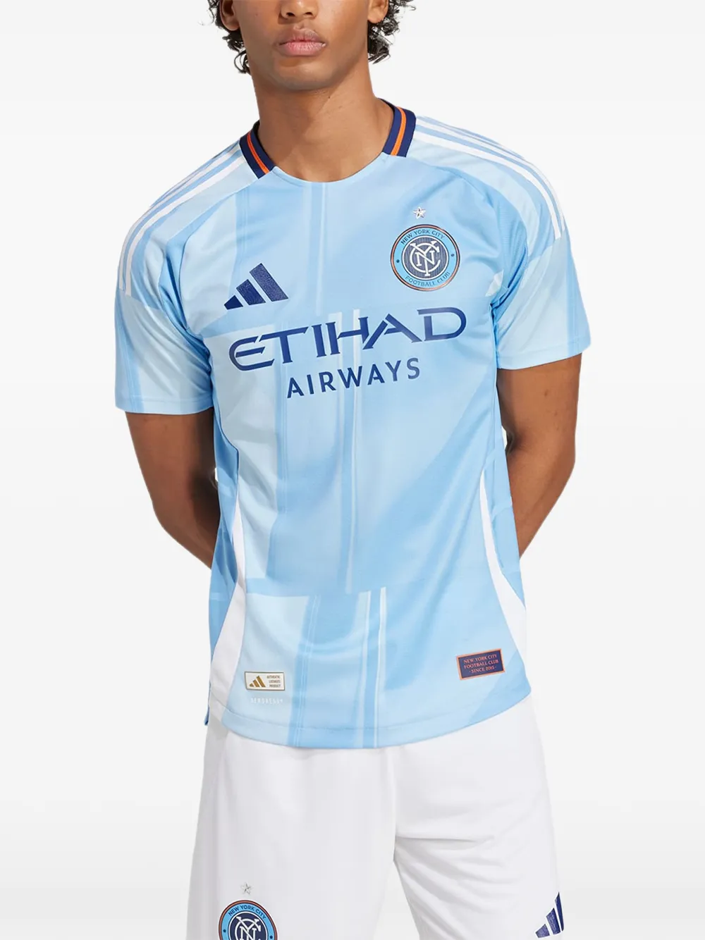 adidas T-shirt met New York City-print Blauw