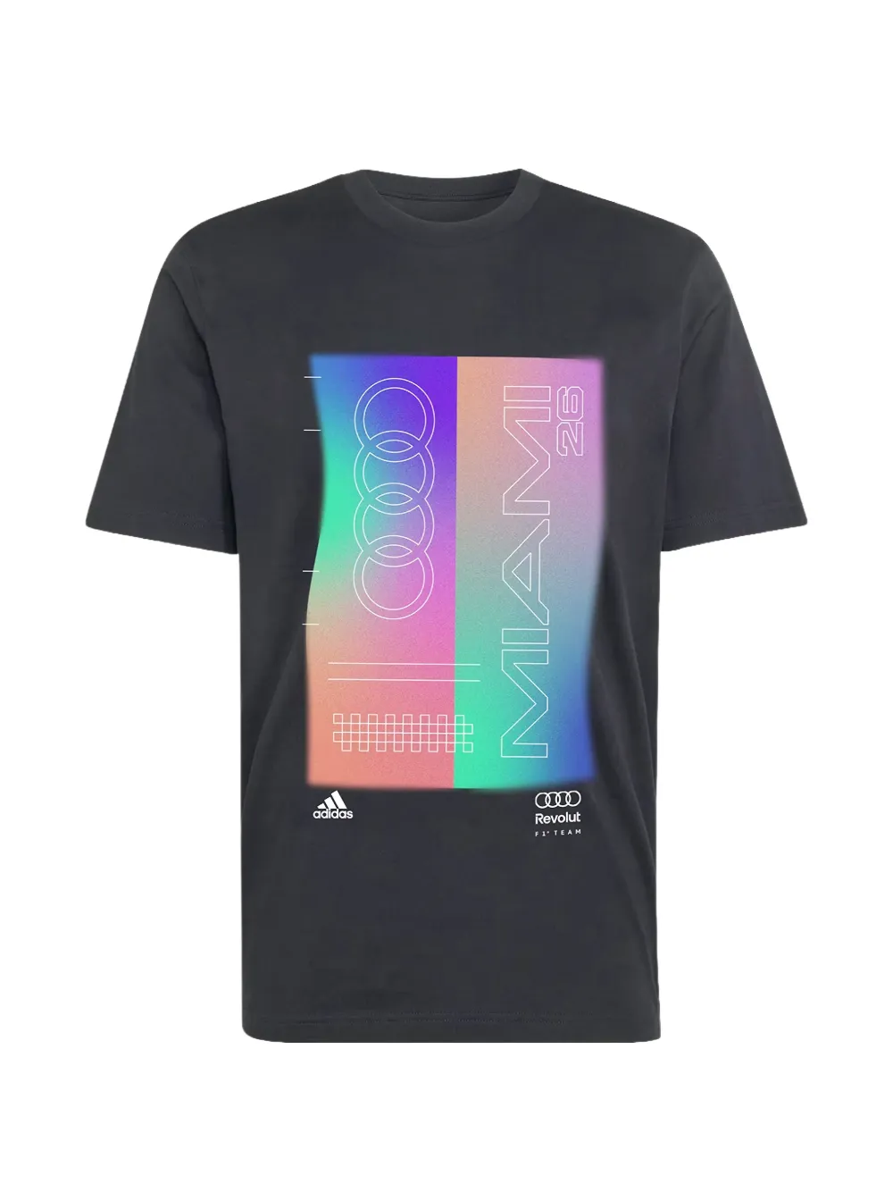 adidas Audi Revolut F1 grafische prints T-shirt Zwart