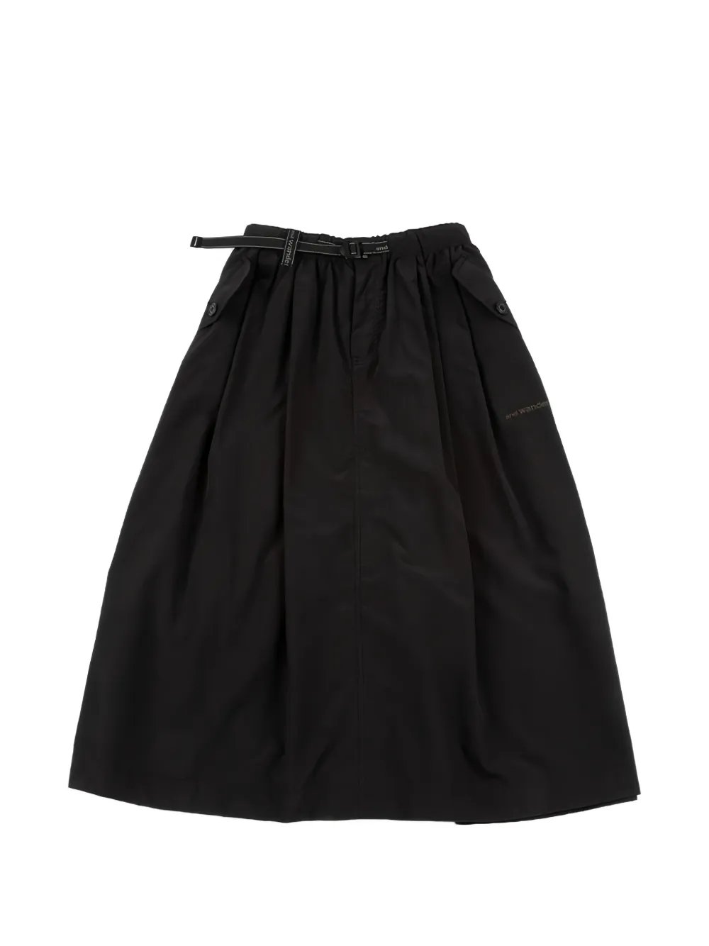 and Wander oversized cargo midi skirt - Nero