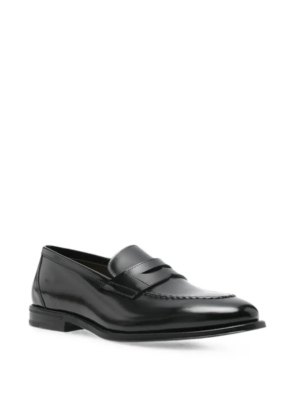 Henderson Baracco polished leather loafers Zwart