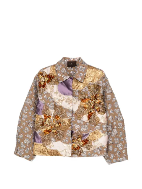 Biyan floral-jacquard bead-embellished jacket