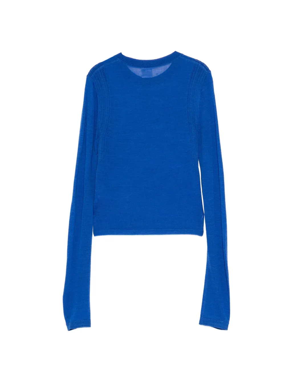 Nike logo-embroidered ribbed sweater Blauw