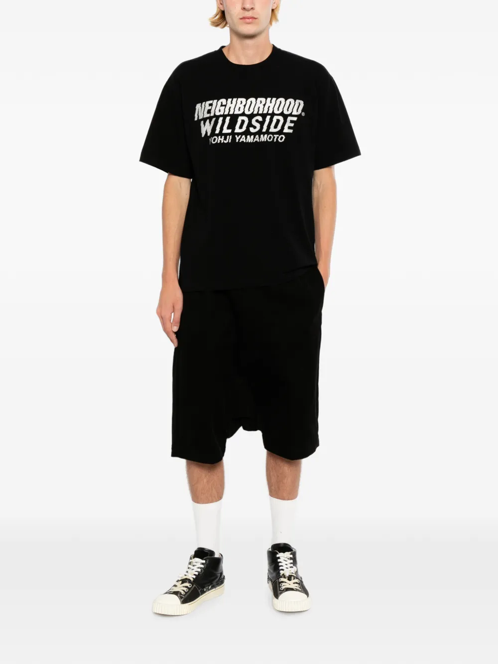 Yohji Yamamoto x Neighborhood T-shirt met korte mouwen Zwart