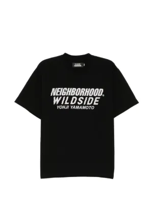 Yohji Yamamoto x Neighbourhood slogan-print T-shirt | Black | FARFETCH