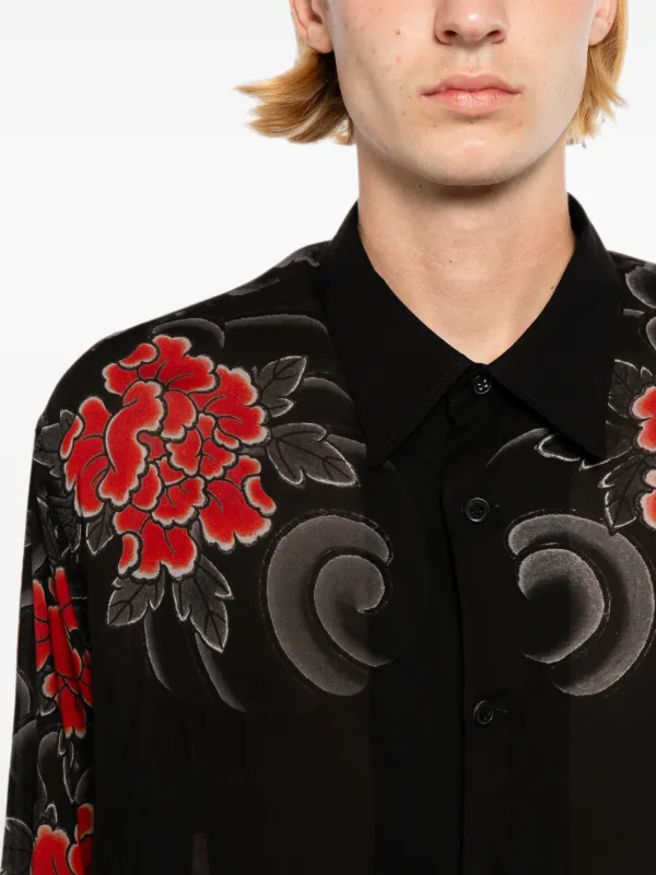 Yohji Yamamoto xRyu Ga Gotoku Studio Printed Shirt | Black | FARFETCH
