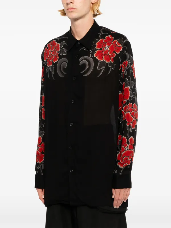 Yohji Yamamoto xRyu Ga Gotoku Studio Printed Shirt | Black | FARFETCH