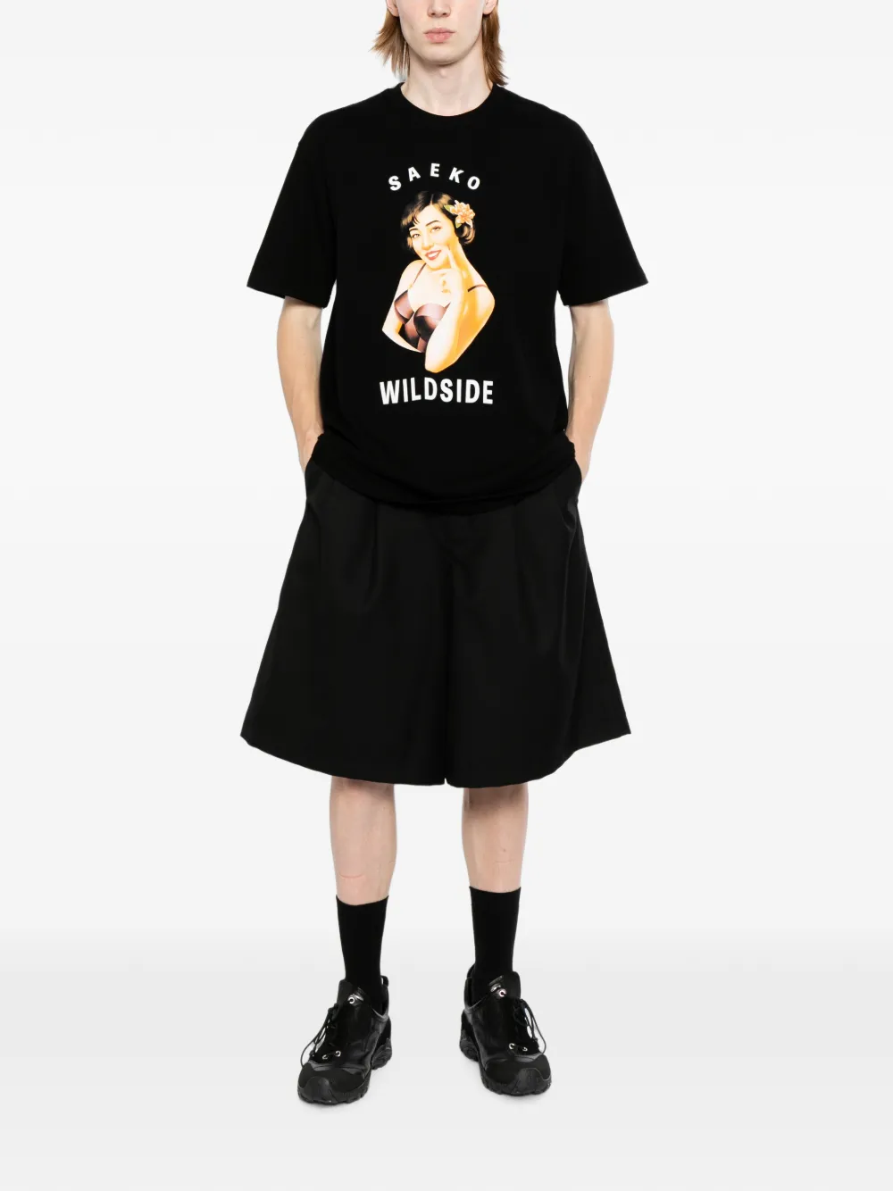 Yohji Yamamoto Saeko Tsuemura T-shirt Zwart