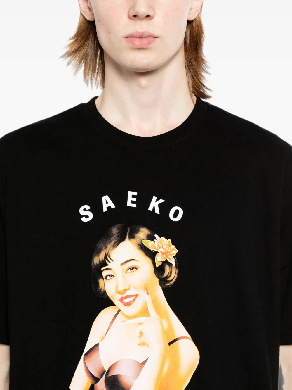 Yohji Yamamoto Saeko Tsuemura T-shirt Zwart