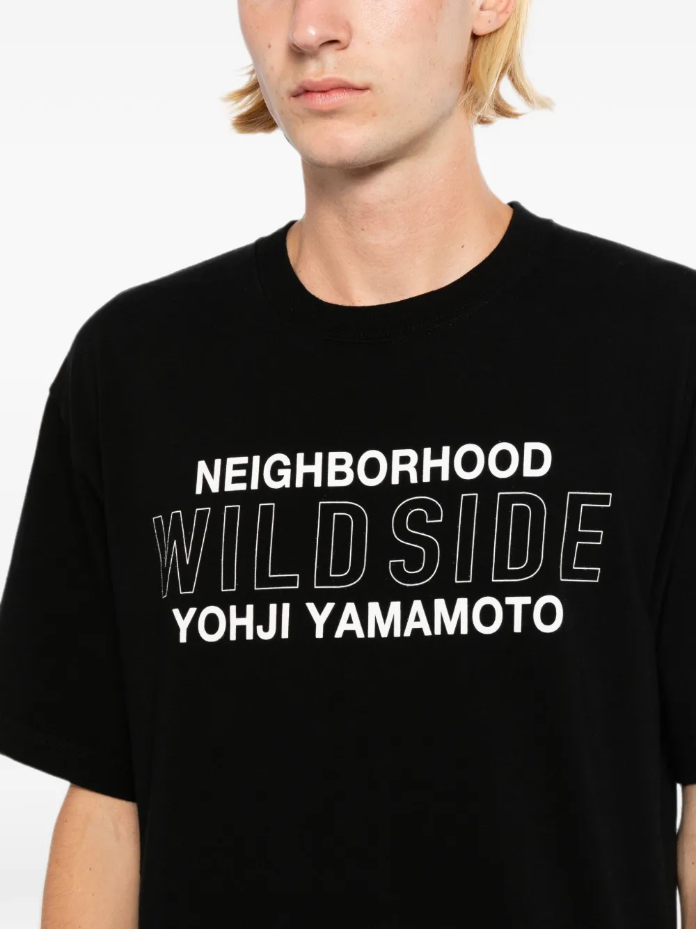 Yohji Yamamoto x Neighborhood T-shirt met korte mouwen Zwart