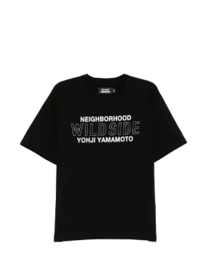 Yohji Yamamoto x Neighbourhood slogan-print T-shirt | Black