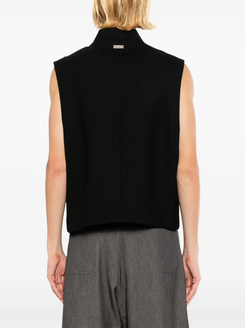 TEAM WANG design Mouwloos jack met kikkersluiting Zwart