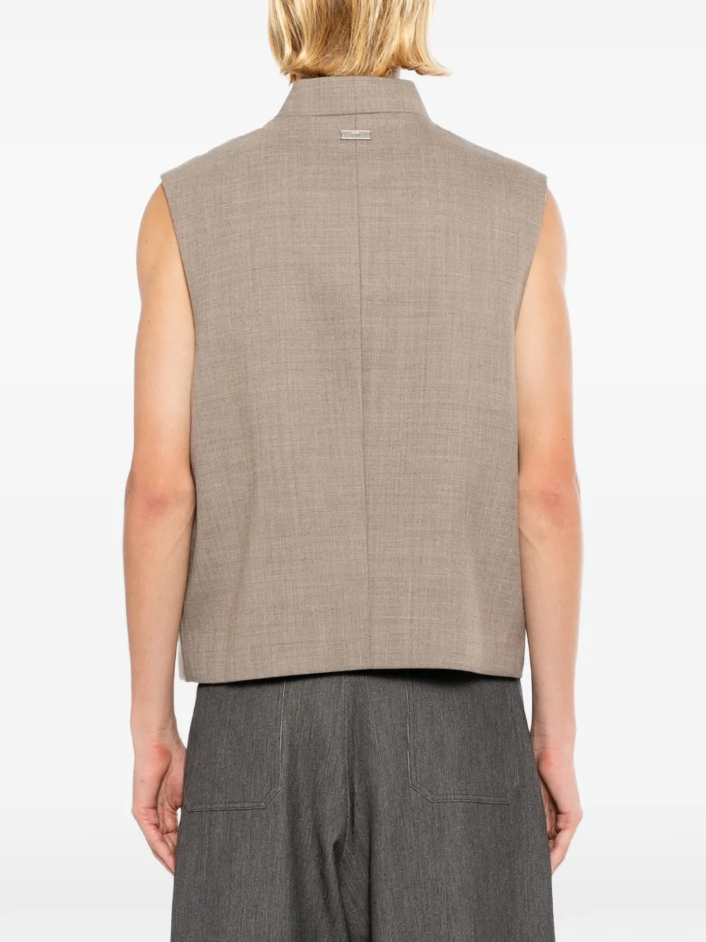 TEAM WANG design Mouwloos jack met kikkersluiting Bruin