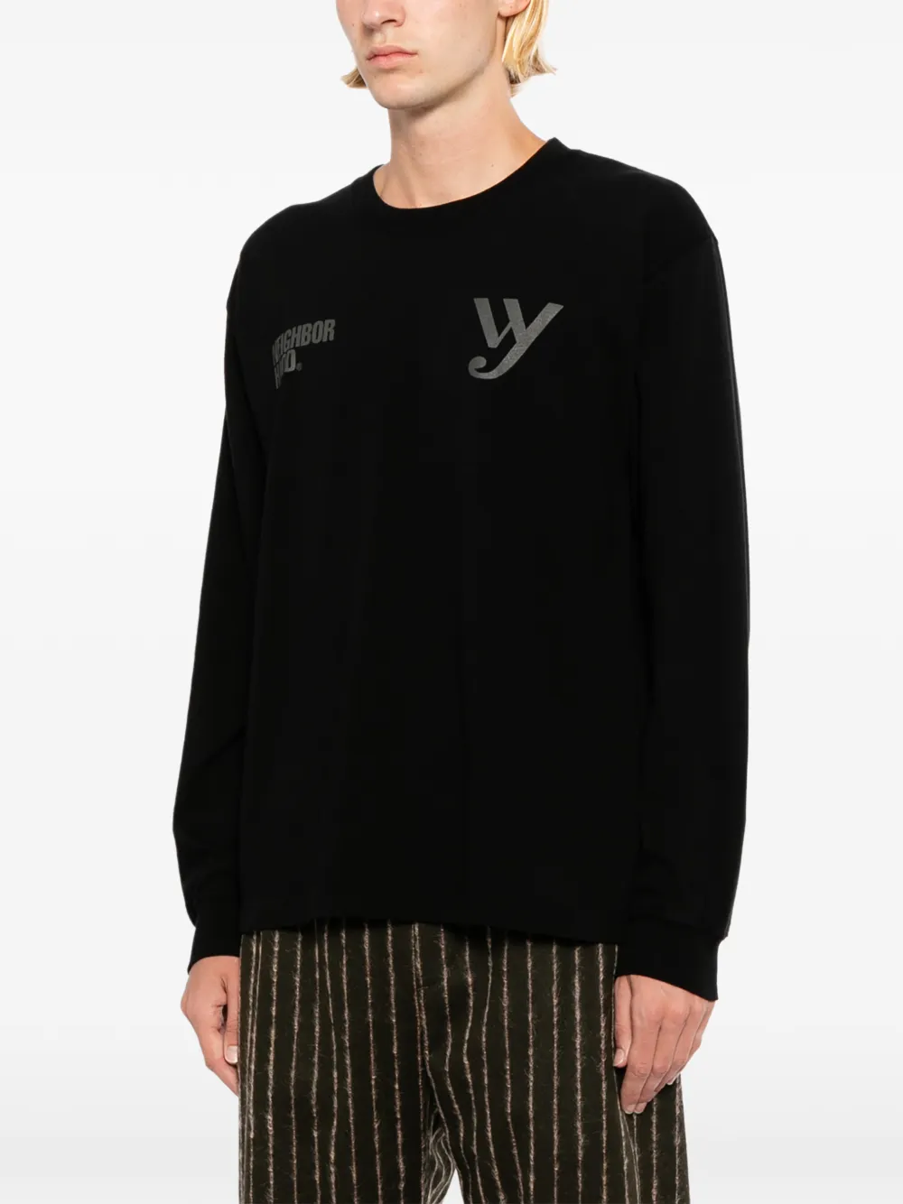 Yohji Yamamoto x Neighborhood T-shirt met lange mouwen Zwart