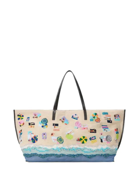 STAUD large Christos bead-embellished beach bag