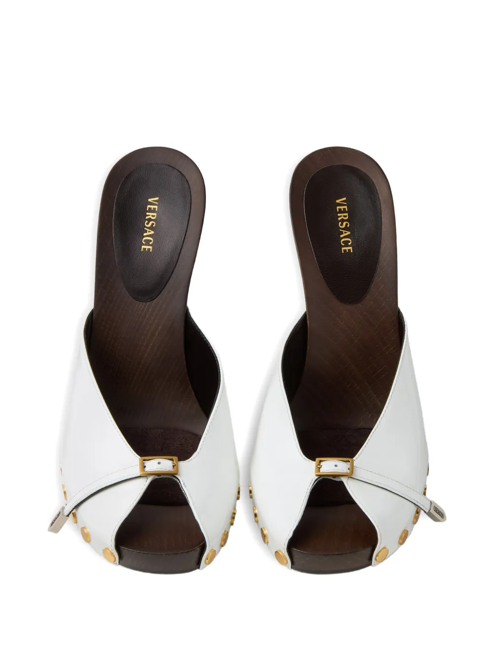 Versace Sassi gelakte klompen Wit