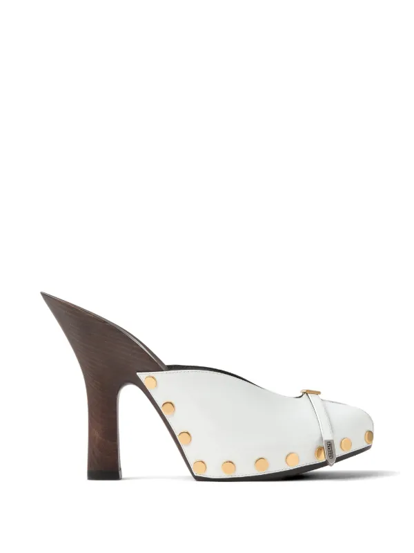 Versace Sassi Patent Clogs 105 Mm in White